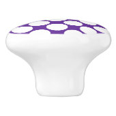 Lila und weißer Polka-Punkt-Keramik Keramikknauf (Seitenansicht)