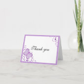 Lila und weißer Schmetterling Danke Note Card (Vorderseite)