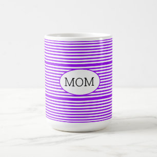 Lila und weißer Streifen Kaffeetasse