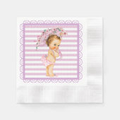 Lila und weißer Streifen Kirschblossom Serviette (Vorderseite)