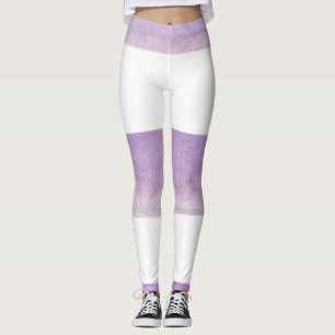 Lila und weißer Streifen Leggings