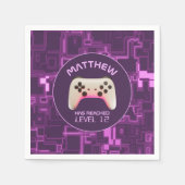 Lila und weißer Videospielcontroller Serviette (Vorderseite)