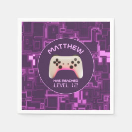 Lila und weißer Videospielcontroller Serviette