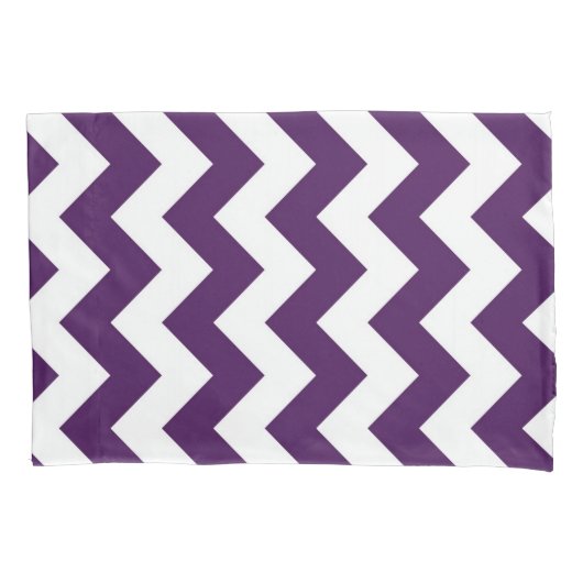 Lila und weißer Zickzack-geometrisches Muster Kissenbezug (Vorderseite)