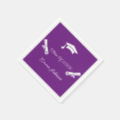 Lila und weißes Abschluss Serviette (Ecke)