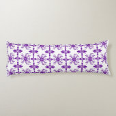 Lila und weißes altes englisches Blumen Seitenschläferkissen (Rückseite)