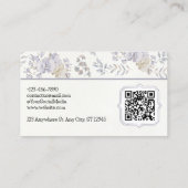 Lila und weißes Blumenwasser Visitenkarte (Rückseite)