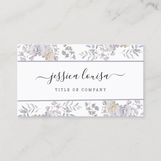 Lila und weißes Blumenwasser Visitenkarte (Vorderseite)