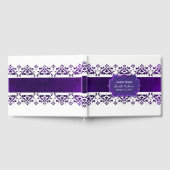 Lila und weißes Damaskus-Gästebuch Gästebuch (Voll)