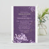 Lila und weißes, einzigartiges florales Brautparty Einladung (Stehend Vorderseite)