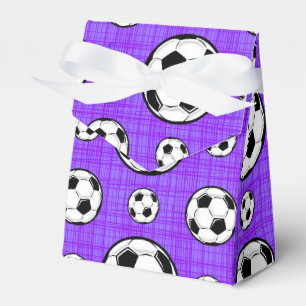 Lila und weißes Fußball-Ball-Muster Geschenkschachtel