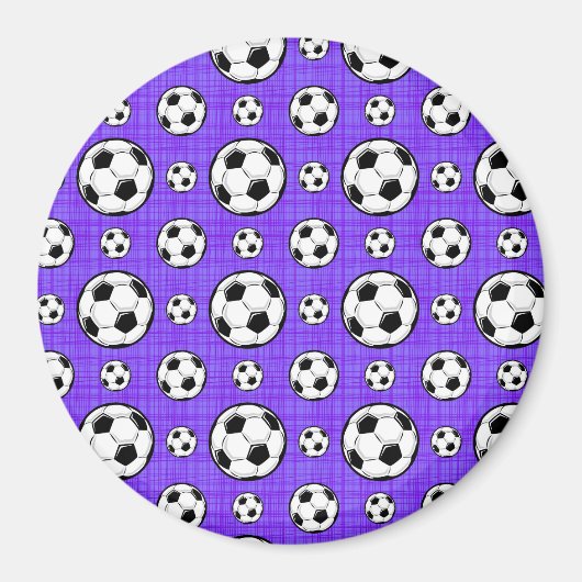 Lila und weißes Fußballball-Muster Magnet (Vorne)