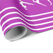 Lila und weißes gestreiftes Gymnastik-Weihnachten Geschenkpapier (Rolleneckpunkt)