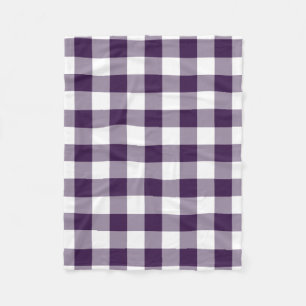Lila und weißes Gingham-Muster Fleecedecke