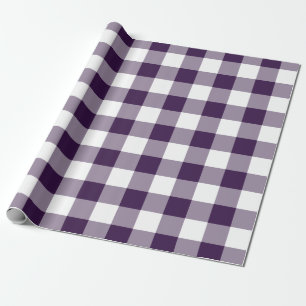 Lila und weißes Gingham-Muster Geschenkpapier