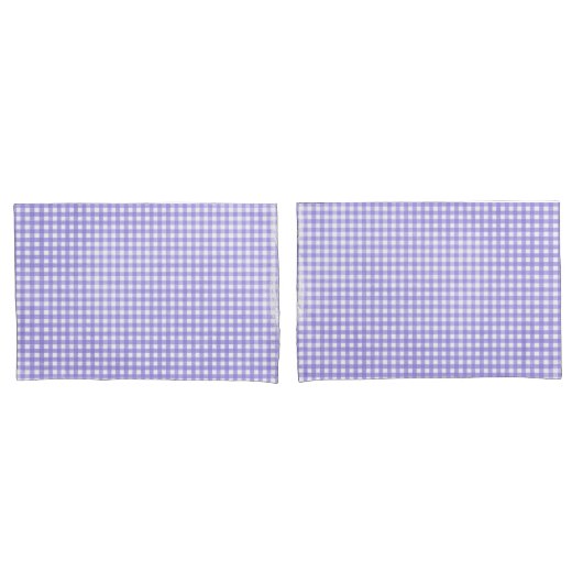 Lila und weißes Gingham-Muster Kissenbezug (Vorderseite-Set)