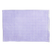 Lila und weißes Gingham-Muster Kissenbezug (Vorderseite-Links)