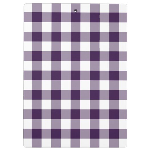 Lila und weißes Gingham-Muster Klemmbrett (Rückseite)