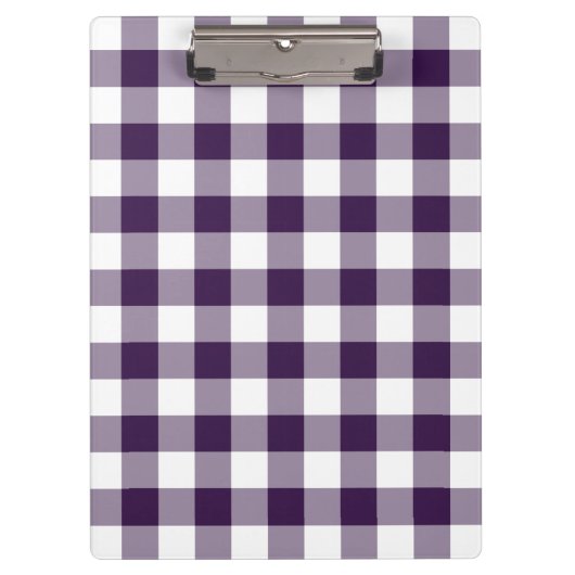 Lila und weißes Gingham-Muster Klemmbrett (Vorderseite)
