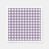 Lila und weißes Gingham-Muster Serviette (Vorderseite)