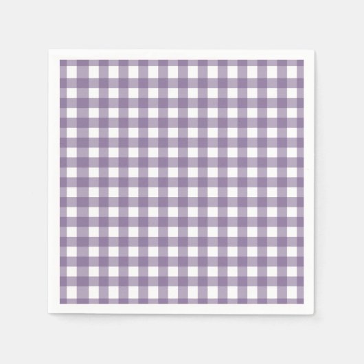 Lila und weißes Gingham-Muster Serviette (Vorderseite)