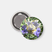 Lila und weißes Irismagnet Magnet (Vorderseite/Rückseite)