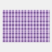 Lila und weißes Kariertes Trio Geschenkpapier Set (Vorderseite 3)