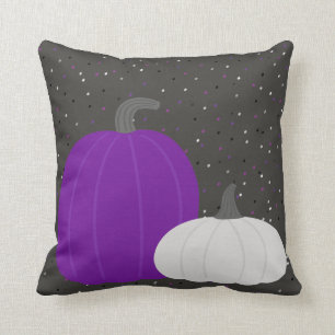 Lila und weißes Kürbis-Kissen Kissen