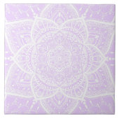 Lila und weißes Mandala - Loergano in Lilac Fliese (Vorderseite)