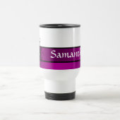 Lila und weißes mit Monogramm Reisebecher (Mittel)