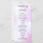 Lila und weißes modernes Hochzeitsprogramm (Rückseite)