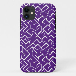 Lila und weißes Muster Modernes Maze Case-Mate iPhone Hülle