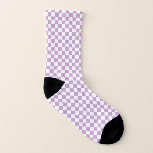 Lila und weißes Prüfmuster Socken (Links - Innen)