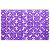 Lila und weißes Retro-Friedenszeichen Stoff (Fat Quarter (45,7 x 55,9 cm))