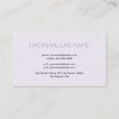 Lila und weißes Retro-Paisley-Ham-Muster Visitenkarte (Rückseite)