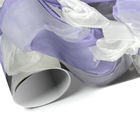 Lila und weißes Salzwasser Geschenkpapier (Rolleneckpunkt)