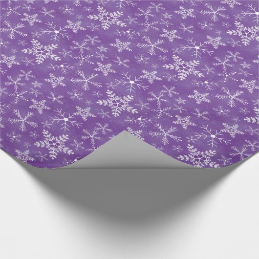 Lila und weißes Schneeflocke-Muster Geschenkpapier (Ecke)