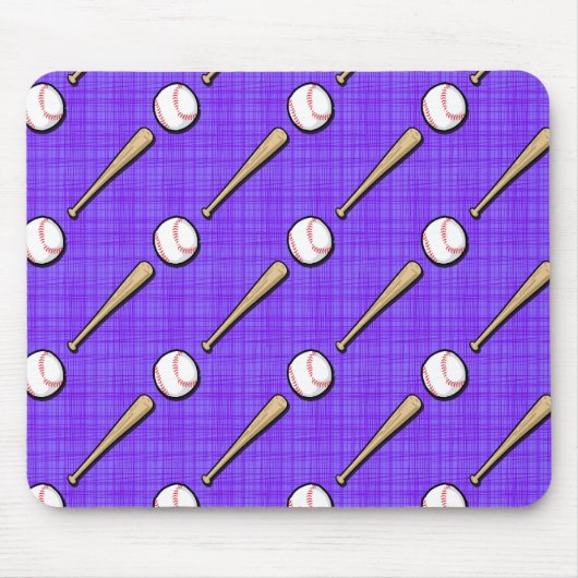 Lila und weißes Softball-Muster Mousepad (Vorne)