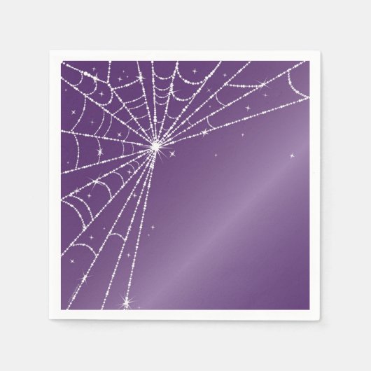 Lila und weißes Sparkling-Diamant-Spinnweben Serviette (Vorderseite)