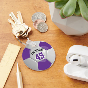 Lila und weißes Team Fußball ⚽ Ball Schlüsselanhän Schlüsselanhänger