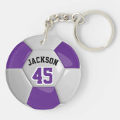 Lila und weißes Team Fußball ⚽ Ball Schlüsselanhänger (Rückseite)