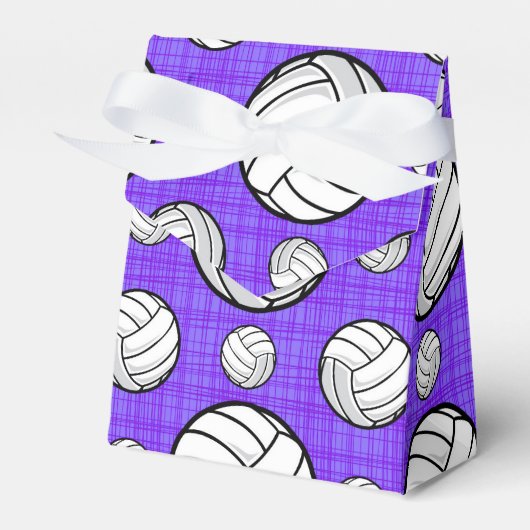 Lila und weißes Volleyballmuster Geschenkschachtel (Vorderseite)
