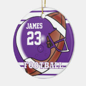 Lila- und Weißfußball | DIY Name & Number Keramik Ornament (Links)