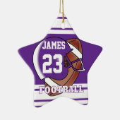 Lila- und Weißfußball Keramikornament (Rechts)