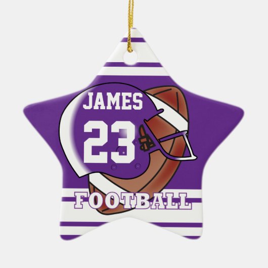 Lila- und Weißfußball Keramikornament (Vorne)