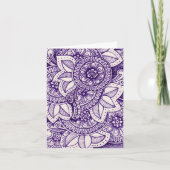 Lila und White Damask Indian Mandala Vielen Dank Dankeskarte (Vorderseite)