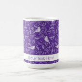 Lila und Winter-Weißbird-Blumenmuster Kaffeetasse (Mittel)