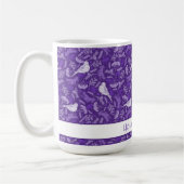 Lila und Winter-Weißbird-Blumenmuster Kaffeetasse (Links)