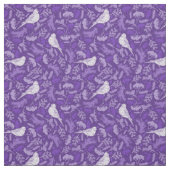 Lila und Winter-Weißbird-Blumenmuster Stoff (Muster)