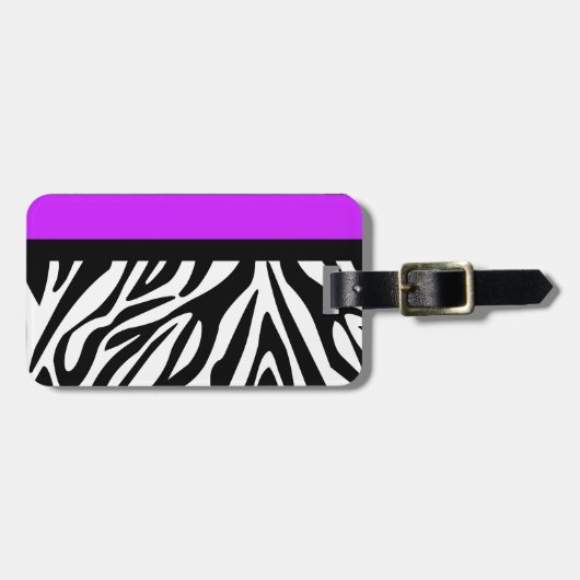 Lila und Zebra-Tierdruck Gepäckanhänger (Vorderseite horizontal)